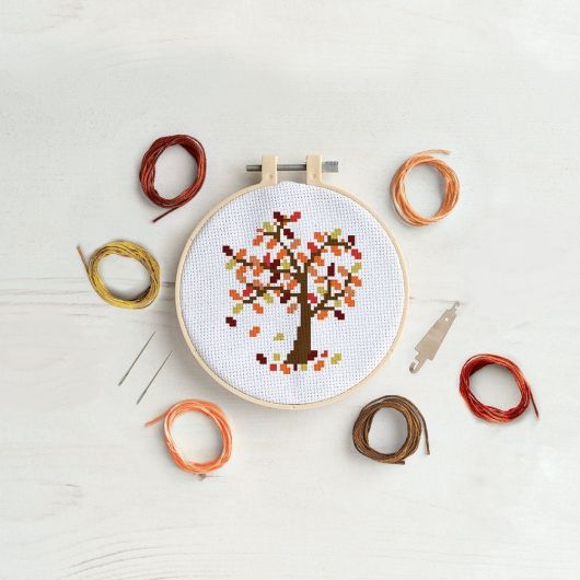 Simply Make Cross Stitch Kit - Autumn Tree